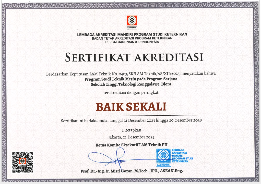 Program Studi S1 Teknik Mesin